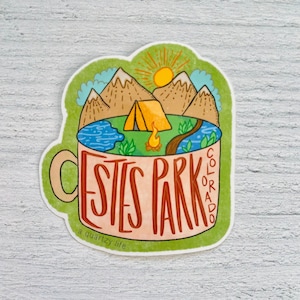 Estes Park Colorado Sticker | Rocky Mountain National Park Decal for Water Bottle, Laptop, Car