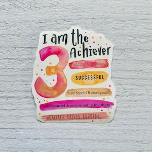 Enneagram 3 Sticker | Type 3 Sticker | Achiever Sticker for Laptop Water Bottle Journal