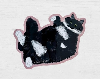 Cute Tuxedo Black Cat Sticker | Pet Black Cat Sticker