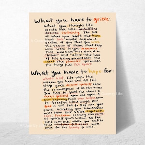 Grief and Hope Divorce Wisdom Encouragement Card