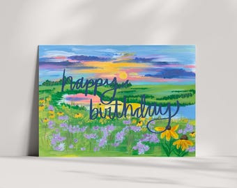 Sunset Landscape Birthday Card