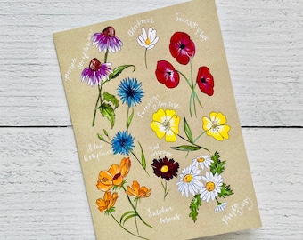 Prairie Wildflowers Card | Simple Pretty Flowers Card