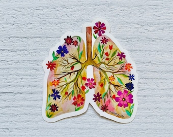 Lungs Sticker | Nurse Sticker | Human Lungs Anatomy Decal for Laptop, Water Bottle, Car