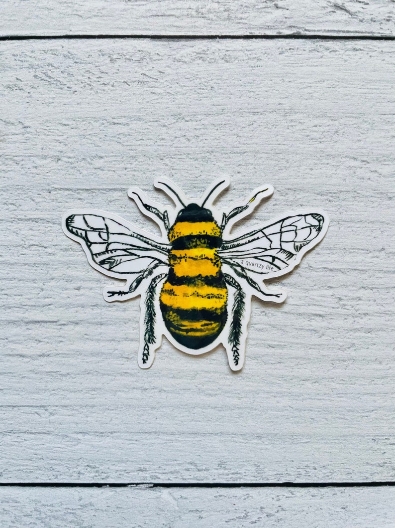 Bumble Bee Sticker Cute Bee Sticker for Laptop, Water Bottle, Car Bee Decal image 1