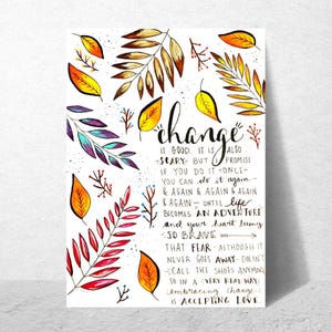 Change Fall Leaves Encouragement Card | Inspiring Greeting Card