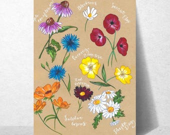Prairie Wildflowers Card | Simple Pretty Flowers Card