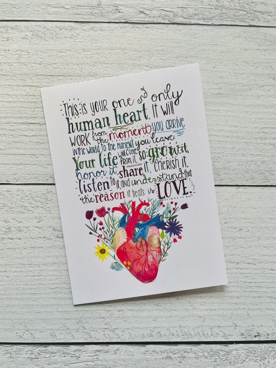 Human Heart Card Encouraging Love Card 