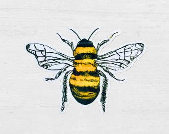 Bumble Bee Sticker | Cute Bee Sticker for Laptop, Water Bottle, Car | Bee Decal
