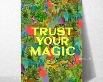 Trust Your Magic Wild Plant Jungle Vibes Card for Encouragement, New Beginnings, Divorce, Birthday, All Occasion