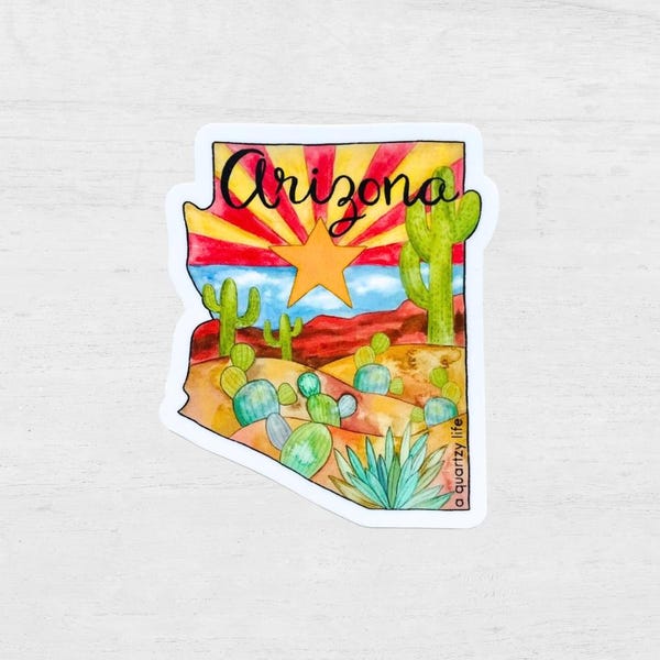 Arizona-sticker voor laptop | Sticker Arizona | Arizona-sticker voor bidon, auto
