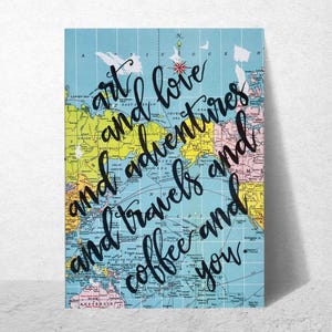 Art Love Adventures Travels Coffee You Card