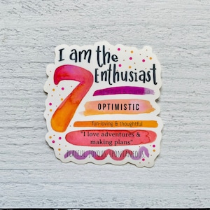 Enneagram 7 Sticker | Type 7 Sticker | Enthusiast Sticker for Laptop Water Bottle Journal