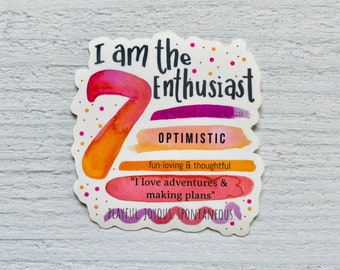 Enneagram 7 Sticker | Type 7 Sticker | Enthusiast Sticker for Laptop Water Bottle Journal