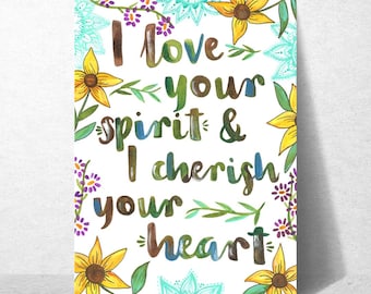 Love Your Heart & Cherish Your Spirit Card | Empath Sensitive Romantic Love Card