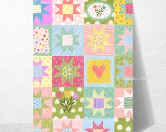 Pastel Easter Springtime Whimsical Quilt Card