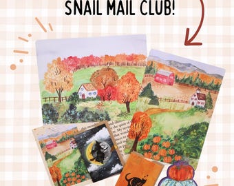 PRE ORDER Autumn Snail Mail Club - Seasonal Bundle of Autumn Paper Goods, Art, and Stickers