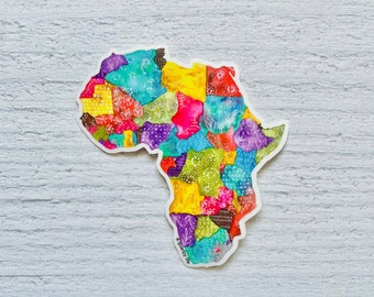 Africa Sticker | Patchwork Pattern Africa Decal | World Travel Decal