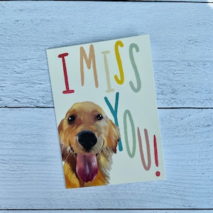 Carte Tu me manques Golden Retriever