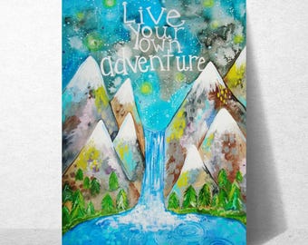 Live Your Own Adventure Mountains & Waterfall Card