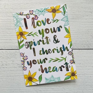 Aimez votre carte cœur et esprit | Carte d'amour vrai romantique sensible à l'empathie