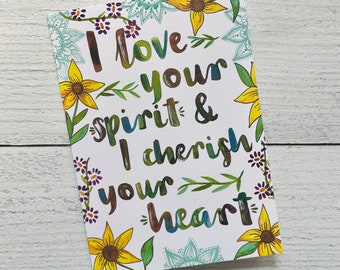 Love Your Heart & Spirit Card | Empath Sensitive Romantic True Love Card