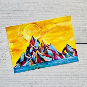 Moon & Colorful Mountains Grand Tetons Inspired Card