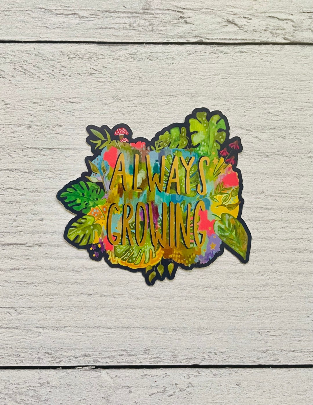 Always Growing Metallic Plant Sticker for Water Bottle, Laptop, Car - Etsy