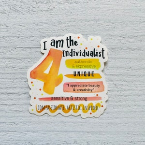 Enneagram 4 Sticker | Type 4 Sticker | Individualist Sticker for Laptop Water Bottle Journal