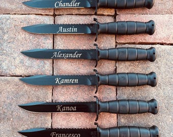 Custom ENGRAVED Glock Field Knife