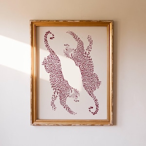 Burgundy Leopard Print | Chic Apartment Decor | Digital Download