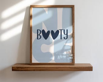 Nice Booty Wall Art | Funny Bathroom Décor | Light Blue Wall Art | Trendy Bathroom Print (Digital Download)