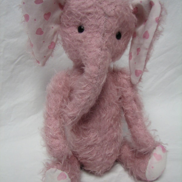 E-Pattern, digital pattern, 10” artist bear designed mohair Elephant, Ellie by Melanie Clark