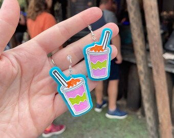 Animal Kingdom Pandora Inspired Pongu Pongu Night Blossom Slushie Acrylic Cut Dangle Earrings