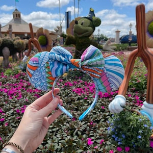 Colorful Pattern dress made into Handmade Minnie Mouse Ears
