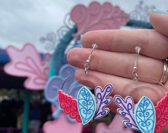 Alice and Wonderland Teacup Mad Hatter Unbirthday Party Inspired Acrylic Cut Dangle Earrings