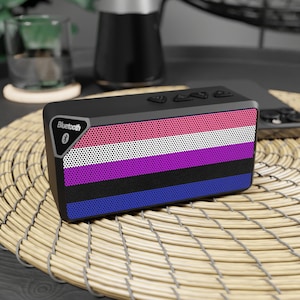 Genderfluid Flag  Bluetooth Speaker | LGBTQIA+ Portable Speaker - Compact & Outdoor Ready | Gay Pride Merch - Free Shipping