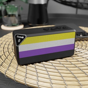 Non Binary Flag Bluetooth Speaker | LGBTQIA+ Portable Speaker - Compact & Outdoor Ready | Gay Pride Merch - Free Shipping