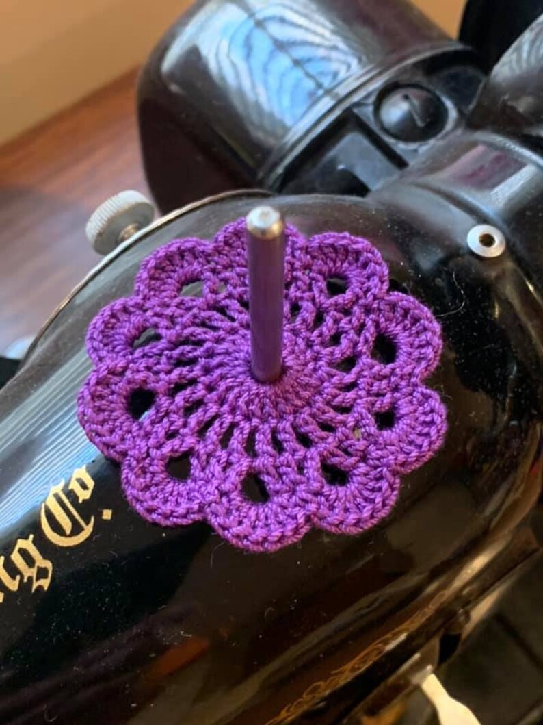 PURPLE Spool pin doily topper felt Singer Featherweight sewing Etsy