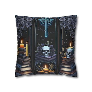Gothic Decor Pillowcase | Dark Fantasy Cushion Cover | Home Accents for Halloween & Occasions | Unique Pillow Cover