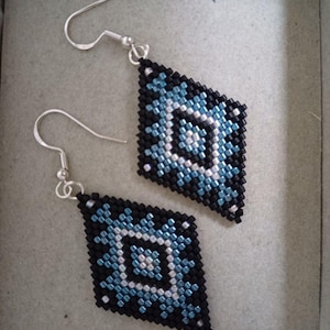 Miyuki Delica Beads Ring or Earrings - Rhombus