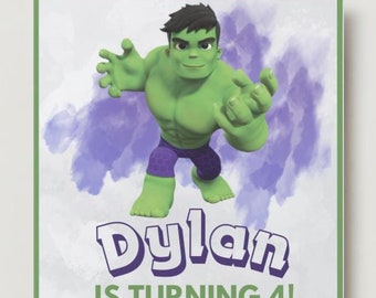 Invitación para fiesta de cumpleaños de Hulk, Spidey y sus amigos - Descarga digital