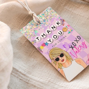 Personalized Eras Thank You Tags - Custom Music Party Favor Tags - Printable Birthday Gift Tags - Instant Download, In My Birthday Era Theme