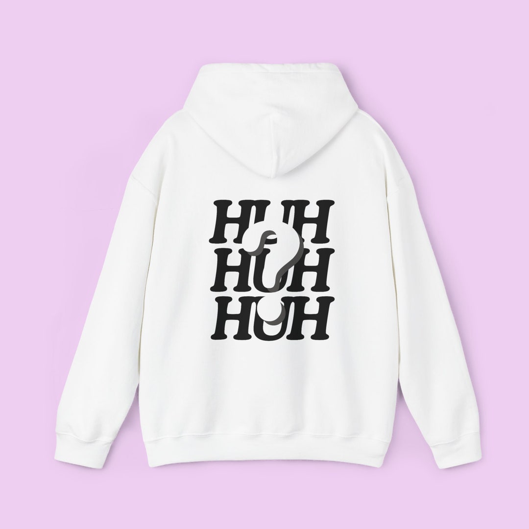 Huh Clothes HUH Funny Meme Hoodie black Ver. Cozy Winter Must-have, Christmas Gift ...