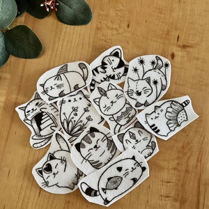 Funky Cats Stick and Stitch Embroidery 11 Patterns, DIY Embroidery