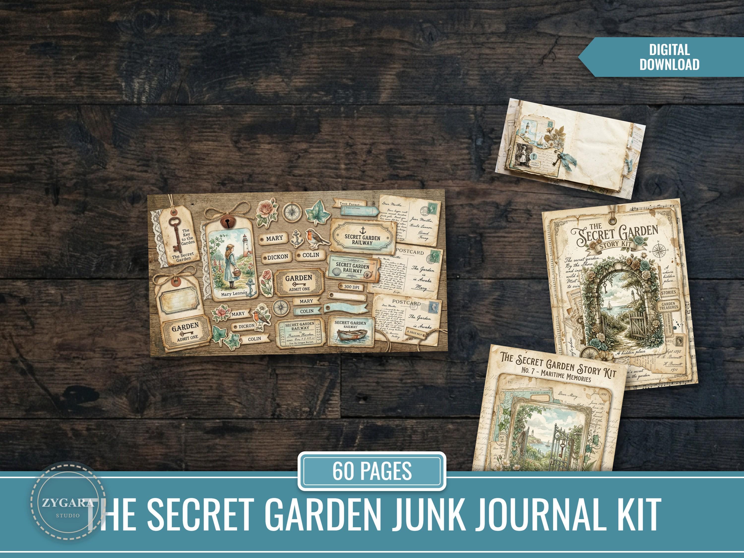 Secret Garden Junk Journal Kit, Vintage Nautical Ephemera (digital ...