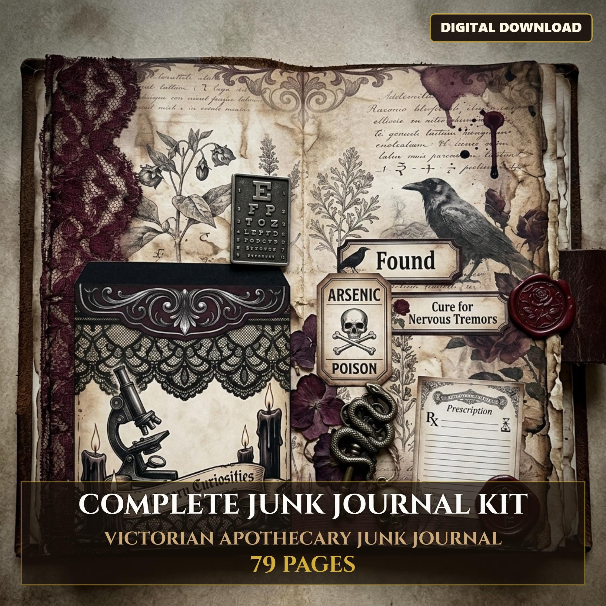 Dark Apothecary Junk Journal Kit Printable | Poison Botanical Ephemera ...