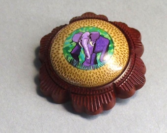 Botón ornamental de elefante de arcilla polimérica