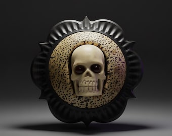 Botón de calavera con ojos de cuentas