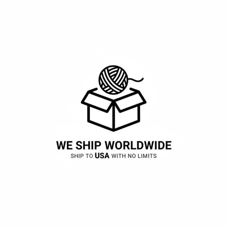 a simple black and white logo for a company that ships worldwide.
