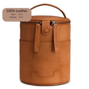 Muud Saturn - Handmade Leather Knitting Project Bag: Crochet Organizer Tote